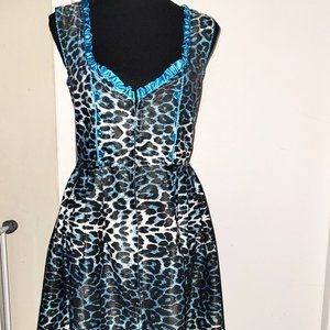 Lukas Blue/Black Leopard Print A-Line Dress - EU 38